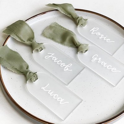 Customized Ribbon With Acrylic Diy Place Card
