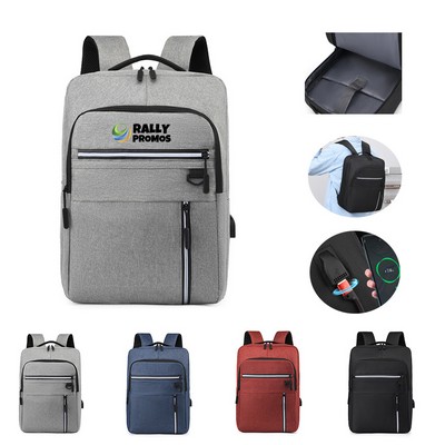 Travel Business College Laptop Backpack With USB Port