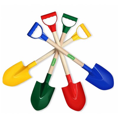 Plastic Beach Shovel With Wooden Handle
