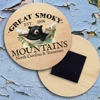 2" Round Wood Magnet