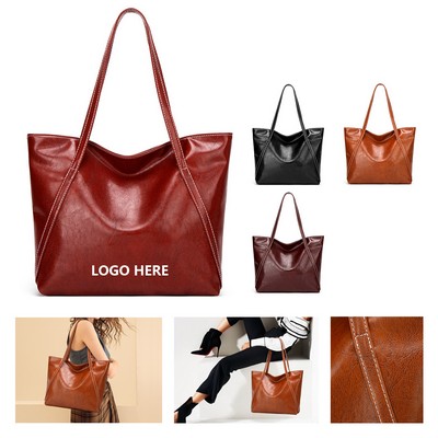 Classic Leather Shoulder Tote