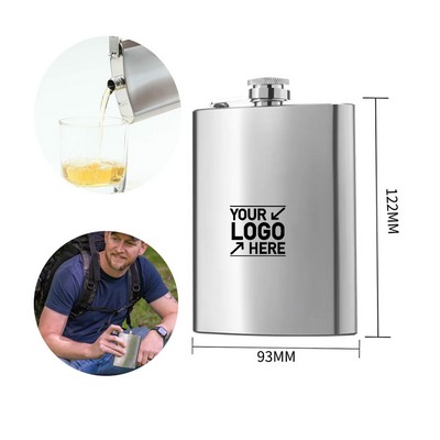 8oz Stainless Steel Whiskey Flask Portable Liquor Bottle