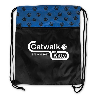 Pet Paw Print Drawstring Pack