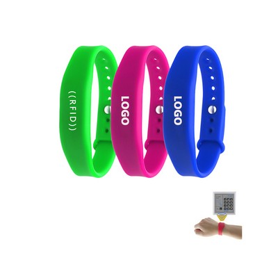 Adjustable NFC/RFID Waterproof Silicone Wristband Smart IC Wristband