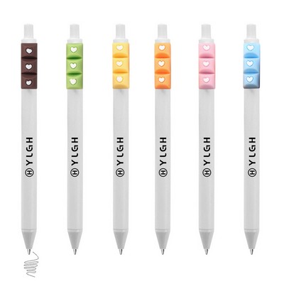 Click Activated Pen With Heart Chocolate Bar