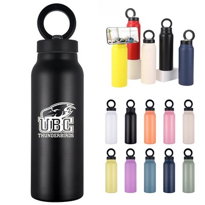 24oz Insulated Water Bottle Magnetic Mug Cup With Phone Holder