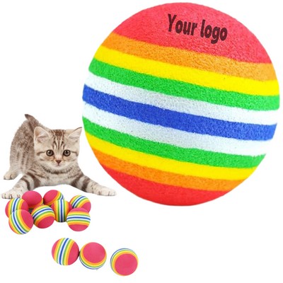 Custom 1 3/8" Rainbow Pet Toy Soft EVA Foam Ball