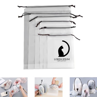 Frosted Plastic Drawstring Storage Bag