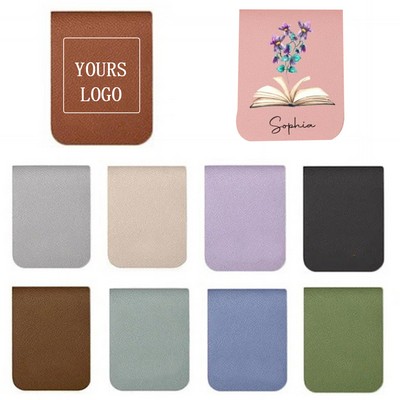 Rectangular Leather Magnetic Bookmark