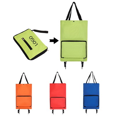 Portable Shopping Bag with Folding Wheels