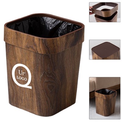 12L Wood Grain Trash Can