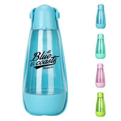 8.79oz Pet Water Bottle with Food Dispenser and Waste Shovel