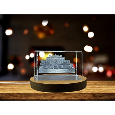 Swan House 3D Engraved Crystal Trophy Award - Luxury Architectural Keepsake