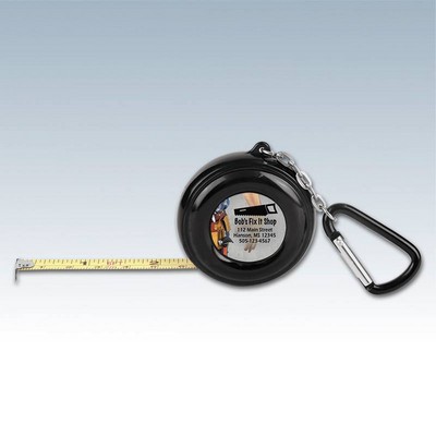 6' Black Tape Measure w/Carabiner