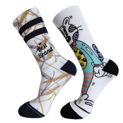 360 Seamless Printed Mid Tube Casual Socks