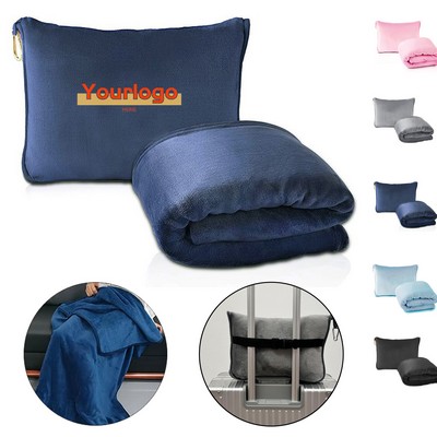 Ultra-soft Travel Blanket and Pillow(60'' x 50'')