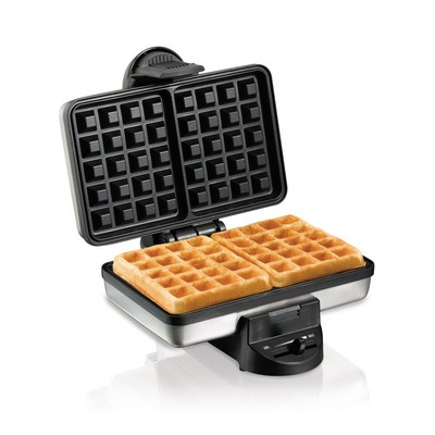 Hamilton Beach Belgian Style Waffle Baker, Non-Stick Waffle Maker Grids, Stainless Steel
