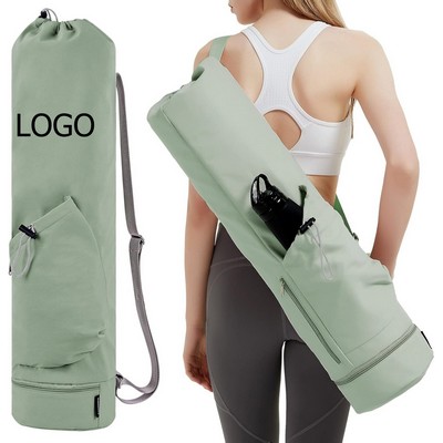 Yoga Mat Bag with Water Bottle Pocket and Bottom Wet Pocket