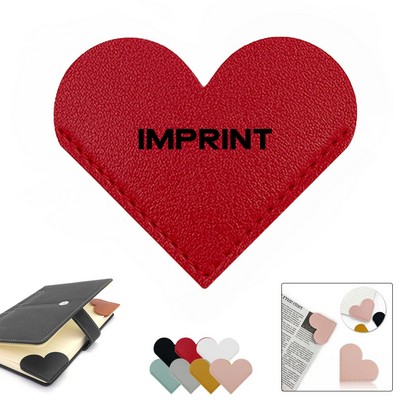 Heart-Shaped Leather Bookmark