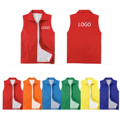 Unisex Volunteer Vest Supermarket Uniform With Button