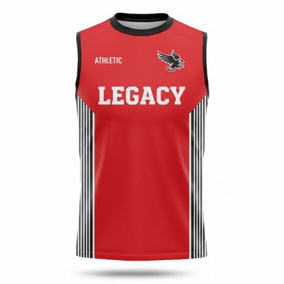 Spun Polyester Sublimated Sleeveless T Shirt Cotton Feel