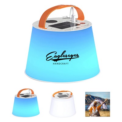 Solar Inflatable Camping Lantern with Bluetooth Speaker