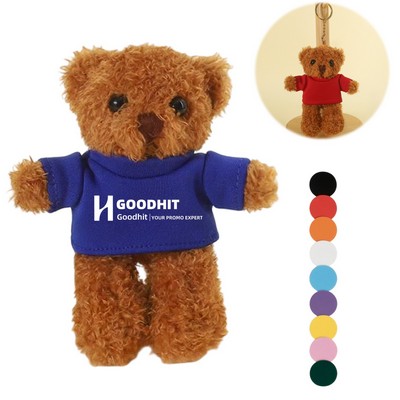 5" Plush Teddy Bear Keychain Stuffed Animals Bag Pendant