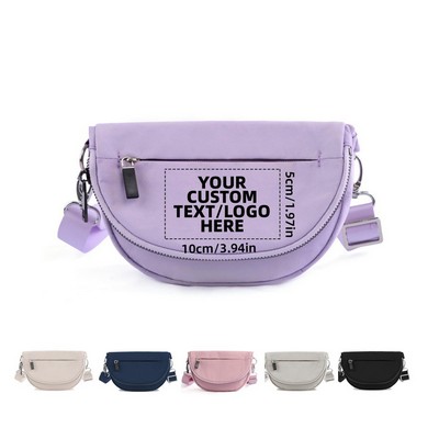 Folding Crescent Moon Single Shoulder Bag with Adjustable Strap