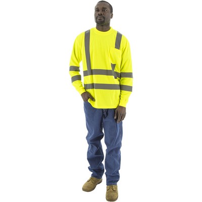 Majestic 75-5355 Hi-Viz Long Sleeve Shirt, ANSI 3