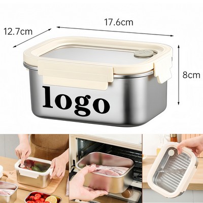304 Stainless Steel Microwaveable Lunch Box With Vented Lid