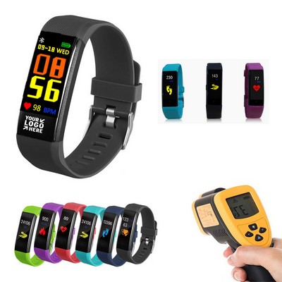 Smart Bracelet with Heart Rate and Temperature Monitor