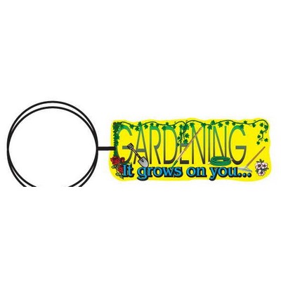 Gardener Slogan Executive Key Chain w/Mirrored Back (4 Square Inch)