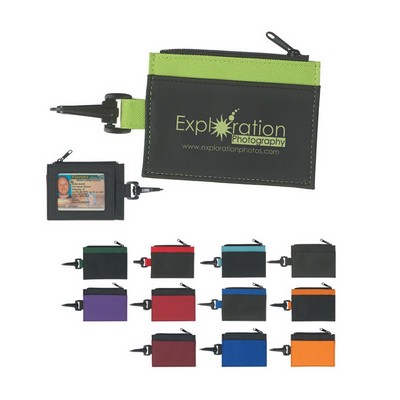 Custom Mini Polyester Zipper Keychain Wallet ID Holder