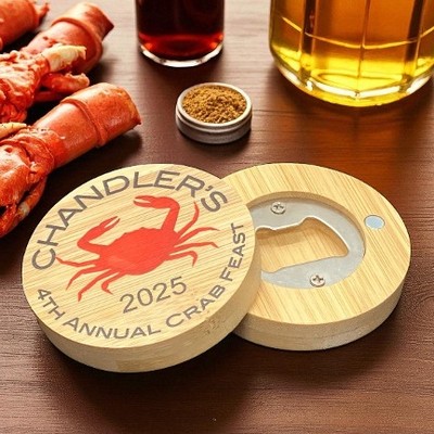 Bamboo Bottle Opener Magnet