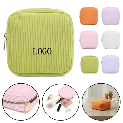 Portable Corduroy Cosmetic Storage Bag