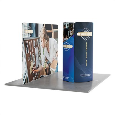 13' Magnetic Modular Fabric Display - Tower Island Shape with Backwall (Single Sided)