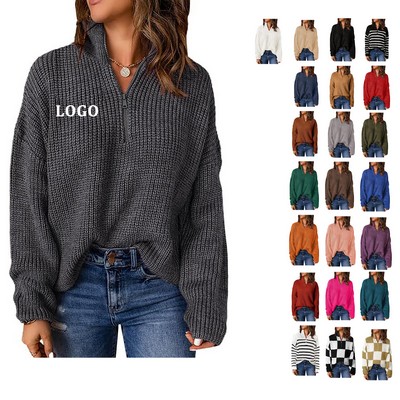 Women's 1 4 Zip Pullover Sweater
