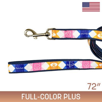 6' Sublimated Pet Leash w/ Gold-Colored Hardware