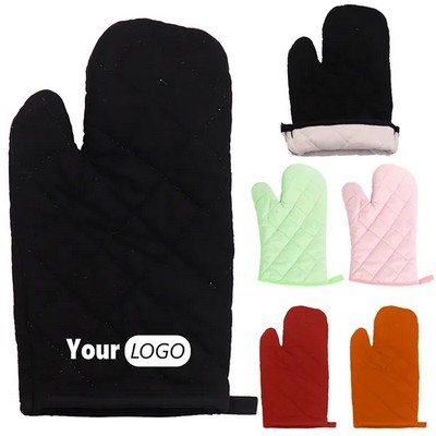 Polyester Cotton Thick Insulated Baking Gloves(Ocean)