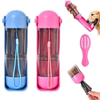 Dog Travel Water Bottle with Food Container