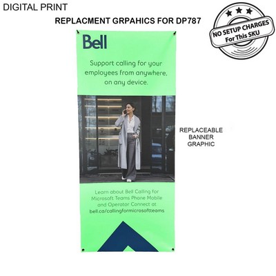 Replacement Graphics only, (32"x72"), for Tripod Banner, Anti-Reflective
