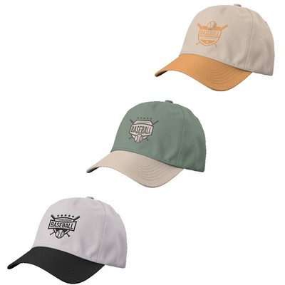 Premium Stock 2-Tone Cotton Canvas 6-Panel Unstructured Cap