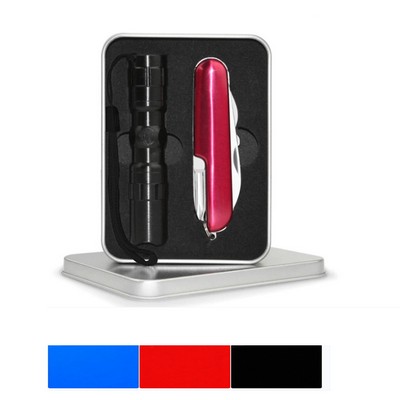 Travel Camping Multi-Functional Knife And Flashlight Tool Set