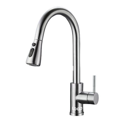 304 Stainless Steel Pull Down Kitchen Faucet with 360° Swivel Spout