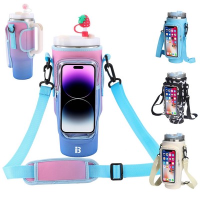 Waterproof 40oz Bottle Pouch w/ Phone Pocket