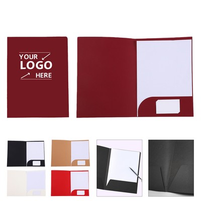 A4 Kraft Paper Single Pocket Document Holder W/ Name Card Slot