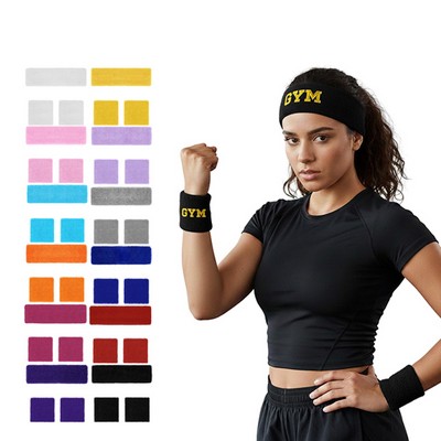 Custom Terry Cloth Sports Headband Set