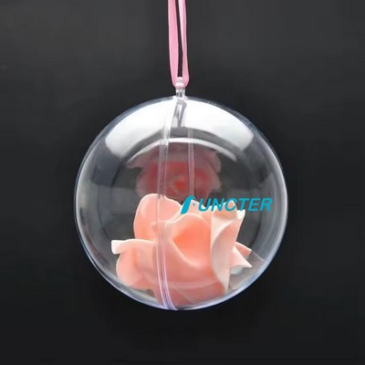 3.5" Clear Acrylic Fillable Ornaments Ball Christmas Ball