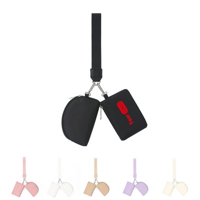 Mini Coin Purse Card Holder Wallet with Strap