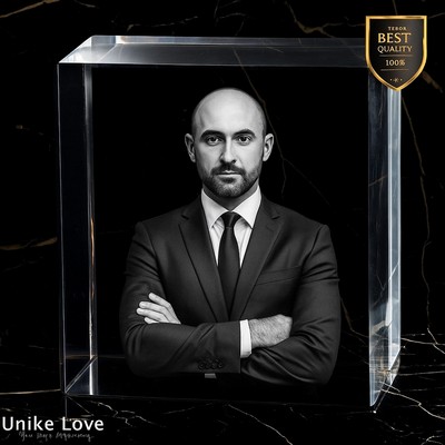 Corporate Gift 3D Laser Premium Square Photo Crystal – Executive Recognition
